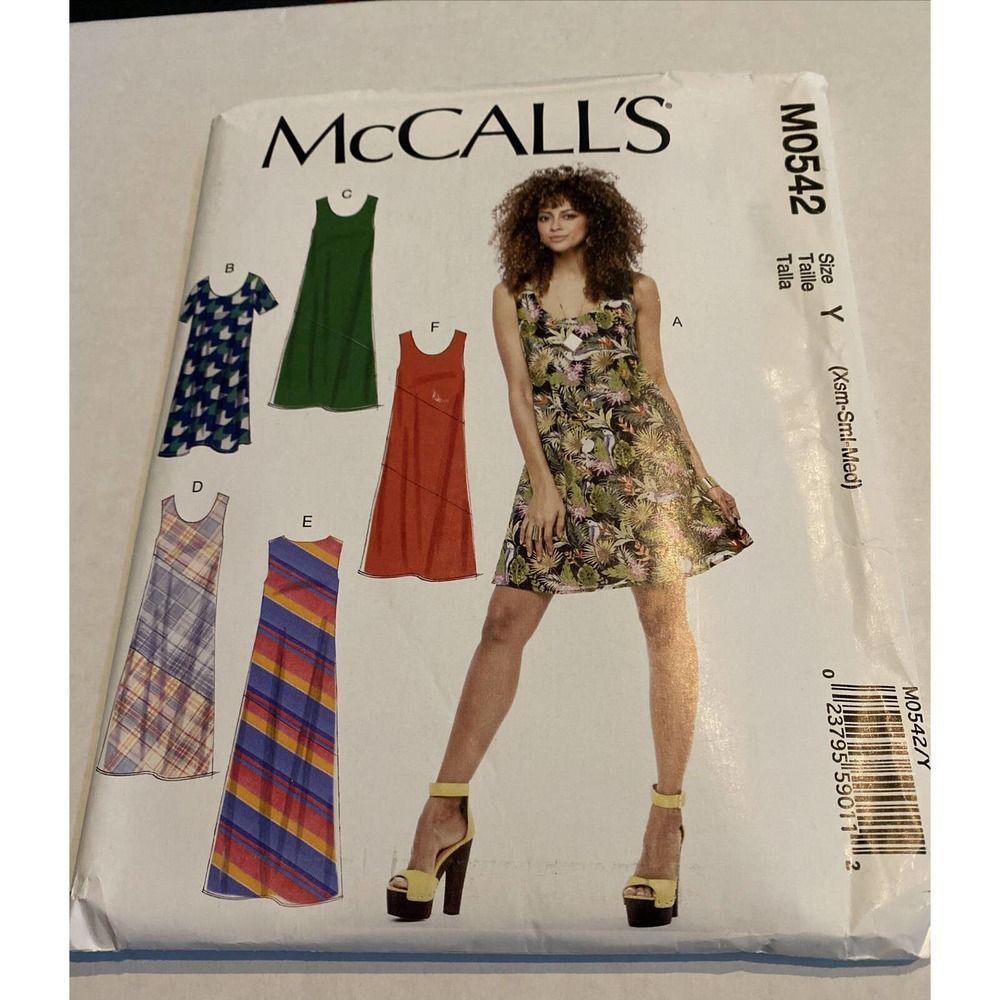 UNCUT NEW FAVORY FOLD - McCall’s M0542 (Xsm-Sml-Med) Miss Dresses.‎